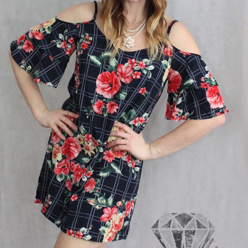 Navy Floral Dress